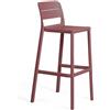 Nardi Sgabello Cassia Stool Borgogna Polipropilene Impilabile