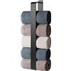 SUDEERY Portasciugamani senza foratura, porta asciugamani per ospiti, autoadesiva, porta asciugamani da bagno, in acciaio inox, montaggio a parete (nero, 42 cm)