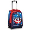 Seven Trolley Scuola Big - DISNEY - Captain America, Legendary Avengers Rosso e Blu - Zaino Doppio Scomparto, Tasca Porta Borraccia - Zaino Scuola - Zaino MARVEL Merchandising