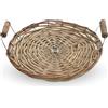 PARENCE.- Coperchio del cestino rotondo con due manici - diametro 22 cm, altezza 3 cm - Elegante e pratico per decorare e servire - Legno