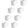 Unpoten 8 mini brocca per latte da caffè, in porcellana, 110 ml, con manico, mini brocca per latte in ceramica, colore bianco, per latte, caffè, salse, cucina, bar, caffetteria