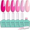 Firedeep Hema Free Pink Gel Polish Set Light Baby Blush Hot Pink Soak Off Salon DIY Regalo per donne