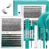 GEMERRY 280PCS Ciglia Finte Ciuffetti Kit Naturali 30D/40D 10-18mm D Curl | Effetto Volume Riutilizzabili e Impermeabili Facile Applicazione per Principianti con Pinzetta+ Bond e Seal+ Remover+ Brush
