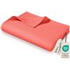 WOHNWOHL® Coperta leggera in cotone waffle piqué (150x200 cm) - Plaid estivo 100% cotone - Coperta da divano leggera - Facile da lavare - Copriletto decorativo - Colore: Rosso papavero