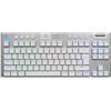 Logitech G G515 LIGHTSPEED TKL Tastiera gaming wireless profilo ribassato, LIGHTSYNC RGB, design sottile senza tastierino numerico, copritasti PBT, switch meccanici Tactile, US INTL QWERTY - Bianco