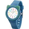 Juboos Orologio analogico per bambini e bambine, impermeabile fino a 3 atm, con gatto, facile da leggere, Viola, orologio gatto bambini (Blu)