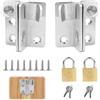 Feirdhoo Chiavistello con Lucchetto, Set di 2 Chiavistello per Porta in Legno, Catenaccio Porta in Acciaio Inox, Lnclude Viti di Montaggio 2 Lucchetto in Ottone e Chiave, per Cancello