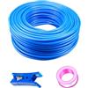 HUAZIZ Tubo pneumatico in PU blu HUAZIZ 50 M, tubo pneumatico in poliuretano, tubo flessibile per aria compressa, esterno 4 mm x interno 2,5 mm + 1 pezzo di tagliatubi blu + 1 pezzo di nastro in teflon rosa