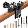 VZXZXE Dima per fori legno 8/10/15 mm, Kit di guida per trapano con Clip Di Posizionamento Regolabile per guida di foratura，Dima per Fori a Tasca (Stile 1, Lega di alluminio, 10 * 6,5 * 6 cm)