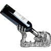 Brubaker Portabottiglie di vino con teschio - Supporto decorativo a mano argento - Accessorio divertente per vino