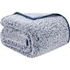 EMME Coperta in pile per letto matrimoniale, calda, 228,6 x 228,6 cm, grande, ultra morbida, in microfibra, comoda, per letto, divano, leggera, pelosa, spessa, reversibile (blu navy, 228,6 x 228,6 cm)