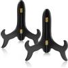 Yitexin 2 pezzi porta piatti da esposizione, Legno decorativo Vintage piedistallo per cucina Arredamento per la casa porta foto da tavola Cavalletti Opere d'arte (Nero, 25 cm)