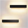 Kingwei 2 Pezzi Lampade da Parete LED per Interni/Esterni 10W Orientabili 3000K Bianco Caldo Lampada da Parete Impermeabile IP54