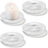 GYSRXS 4 Pezzi Porta Candele Vetro Trasparente Porta Candele Piattino Portas Candeles da Tavolo Utilizzato per Compleanni Feste Cene a Lume di Candela Matrimoni