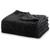 Winthome Coperta Pile Morbida Soffice, Plaid Divano Calda, Blanket Facile da Pulire, Adolescenti e Adulti, Coperta Peluche Adatta a Tutte le Stagioni (150x200cm, Nero)