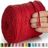 MeriWoolArt® Corda di Cotone 4mm 225m Corda Macramè Naturale, Filato Morbido per Tessuto da Parete, Macrame Fatto A Mano Parete Appeso Boho, Piume Macramè Acchiappasogni, Decorazione Macramè Fai Da Te