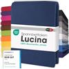 CelinaTex Lucina Lenzuolo Elasticizzato Topper spessori per Letto Contenitore Cotone 2er-Set 90x200-100x200 cm Blu Scuro