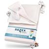 SETEX Coprimaterasso Molton, 180 x 220 cm, colore naturale, per materassi da 15 - 22 cm di altezza - Coprimaterasso fisso con angoli in gomma - Standard 100 by Oeko-TEX