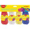 Keyroad Set di filati acrilici arcobaleno, 4 x 15 g, per piccoli e bambini, per progetti di filato/colore rosso, bianco, giallo, blu