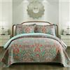 NEWLAKE Cotone copriletto Trapunta Patchwork Sets-Reversible Coverlet Set, Europea splendido Motivo Floreale Queen European Gorgeous Floral Pattern