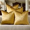 GIGIZAZA Copricuscino decorativo 45 x 45 cm, in morbido velluto, set di 4 federe decorative quadrate (oro, 45 x 45 cm) - 4 pezzi