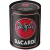 Nostalgic-Art Salvadanai retrò, 1 l, Bacardi - Logo Black - Idee regalo per gli amanti del rum, Official License Product (OLP), salvadanaio in metallo, design vintage