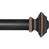 Ivilon Trattamento Finestra Tenda Asta - Square Finials, 1 1/8 in Asta, Nero Antico Antico 28 to 48 in. Antique Black