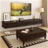 Ribanedy Mobile TV Sospeso in Legno Massello | Consolle Multimediale da Parete | Grande Mobile TV con Spazio di Archiviazione per Soggiorno e Ufficio (Noce, 180cm)