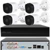 Dahua KIT Dahua XVR 4 canali 5 MPX e 4 telecamere 5 MPX 2.8 mm bullet ONVIF BNC