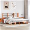vidaXL Letto Libreria senza Materasso Bianco 200x200 cm Legno Massello letto vidaXL