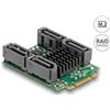 Delock Convertitore Delock da connettore M.2 Key BM a 4 connettori SATA con RAID e Hype