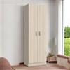 Dmora - Armadio Multiuso 2 Ante Salem, Mobile ausiliario, Porta Scarpe con 3 Ripiani, Scarpiera Alta Moderna, 59x37h180 cm, Rovere