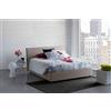 Talamo Italia Letto contenitore Matrimoniale Anna, Made in Italy, Letto con rivestimento in tessuto, Apertura frontale, adatto per materasso cm 160x200, Tortora