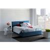 Talamo Italia Letto contenitore Matrimoniale Anna, Made in Italy, Letto con rivestimento in tessuto, Apertura frontale, adatto per materasso cm 160x200, Blu