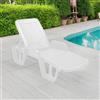 Dmora - Lettino Prendisole Milano, Sdraio da Giardino Regolabile con braccioli, Lettino da Esterno, 100% Made in Italy, 192x71h100 cm, Bianco