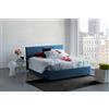 Talamo Italia Letto contenitore Matrimoniale Anna, Made in Italy, Letto con rivestimento in tessuto, Apertura frontale, con materasso cm 160x200 incluso, Blu
