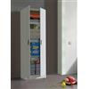 Dmora - Armadio multiuso 2 ante Salem, Mobile ausiliario, Porta scarpe con 3 ripiani, Scarpiera alta moderna, 59x37h180 cm, Bianco