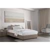 Talamo Italia - Letto piazza e mezza Gaia, Letto contenitore con rivestimento in tessuto, 100% Made in Italy, Apertura laterale, con materasso Cm 120x190 incluso, Beige