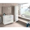 Dmora - Mobile Colonna Alexandria, Mobile per Bagno a 2 Ante, Armadio pensile sospeso con 2 Ripiani, 30x25h150 cm, Bianco Lucido