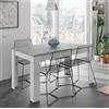Dmora - Tavolo allungabile Midland, Consolle Estensibile per Sala da Pranzo, Tavolo apribile da Cucina con prolunga, 140/190x90h78 cm, Cemento e Bianco