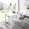 Dmora Tavolo per Sala da Pranzo Estensibile, Colore Bianco Lucido, cm 140 x 90 x h78