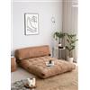 Dmora - Divano Letto 2 posti Dysnomia, Sofà trasformabile, Divanetto per Ospiti, Poltrona Letto, 120x75 h79 cm, Marrone