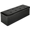 TecTake 110x38x38 cm Sgabello pieghevole Cassapanca Pouf Contenitore Poggiapiedi Cubo - disponibile in diversi colori - (Nero | no. 401822)