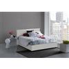 Dmora Talamo Italia Letto contenitore Matrimoniale francese Anna, Made in Italy, Letto con rivestimento in ecopelle, Apertura frontale, adatto per materasso cm 140x190, Bianco