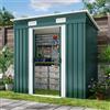 Xbro Capanno per Attrezzi in Metallo 2.11m², Casetta da Giardino da Esterno con Tetto Spiovente e Porta Scorrevole, Casetta per Attrezzi con Serratura e Guanti, 183x109x182 cm