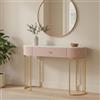 Dmora - Consolle Molave, Tavolo multiuso, Mobiletto d'appoggio, Scrivania da corridoio, 100x40 h75 cm, Rosa e Bianco