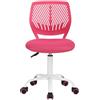 FurnitureR Sedia girevole da pranzo con ruote, seduta imbottita e schienale ergonomico, adatta a sala da pranzo, cucina o soggiorno, rosa M