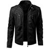 Generico Giacca Bomber Uomo,Invernale,Stile Old School,Giubbotto Corto,Giacchetta a Vento Imbottito Aderente,in PU Soffice e Resistente,Giacca in Pelle da Uomo da Moto,Moda