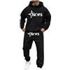 Generico NOFS Tracksuit Uomo Tuta Sportiva,Hip Hop Fleece Tracksuit TUTA Uomo,Lettere Stampa Tuta Sportiva Felpe con Cappuccio Larghe e Pantaloni in 2 Pezzi Tuta per Il Tempo Libero Streetwear