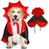 Octonyluck Mantello per costumi di Halloween per cani e gatti, costumi di Halloween Mantello da vampiro per animali domestici, Mantello da vampiro con ali pipistrello melone Costumi cosplay animali domestici (S)